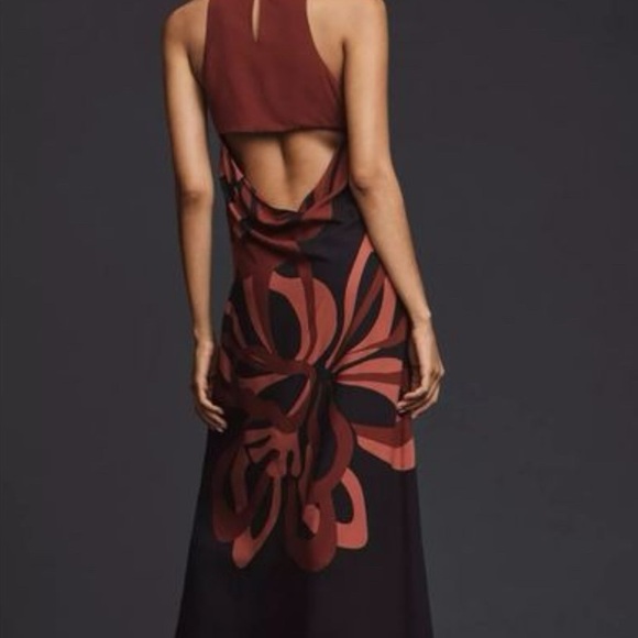 Elegant Black and Brown Farm Rio Dress size medium - Picture 7 of 8